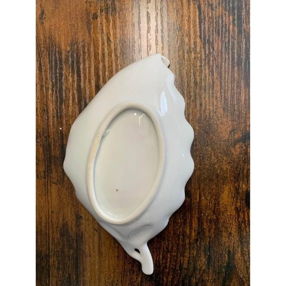 Vintage Hand Painted Ceramic Oak Leaf Trinket Dish Acorn Nut Bowl Decor Vintage